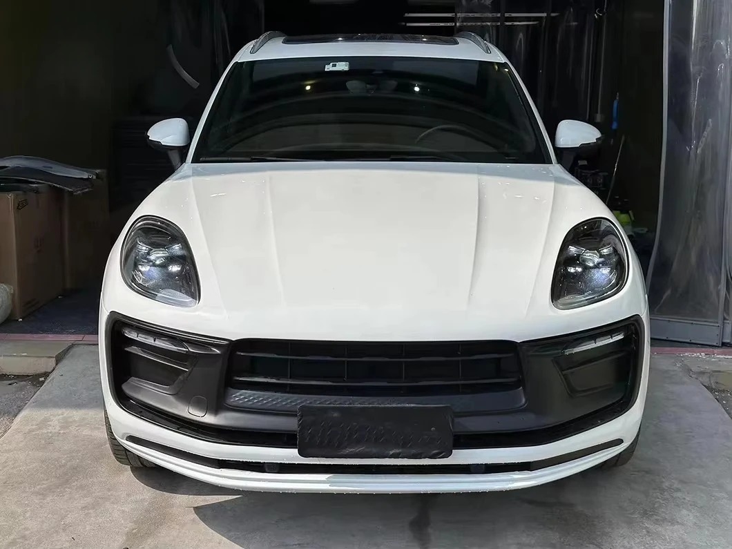 FRP Material Front Bumper Lip for  Macan 95B.3 2014-2017 Upgrade 2018-2023 Car Accessories